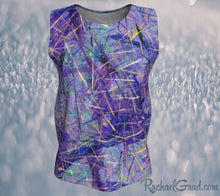 Load image into Gallery viewer, Tank Top for Women in Purple Long Style by Toronto Artist Rachael Grad front