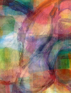 Mommy Mayhem abstract rainbow art print by Toronto Artist Rachael Grad
