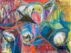 Abstract Toy Elephant Painting by Toronto Artist Rachael Grad