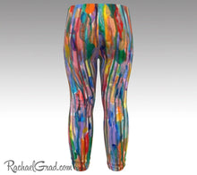Load image into Gallery viewer, Rainbow Striped Baby Leggings, Multicolor Baby Tights Toddler Art Clothes by Artist Rachael Grad back view