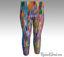 Load image into Gallery viewer, Rainbow Striped Baby Leggings, Multicolor Baby Tights Toddler Art Clothes by Artist Rachael Grad size 3T