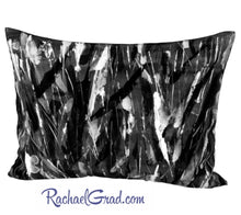 Load image into Gallery viewer, Silk Bed Pillowcase with black and white art by Artist Rachael Grad