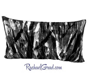 Silk King Bed Pillowcase with black and white art by Artist Rachael Grad
