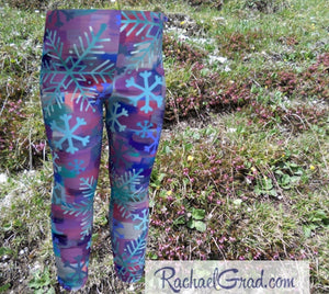 Snowflake Baby Leggings, Holiday Gifts for Kids Leggings Tights Winter Clothes, Babies Art Leggings Clothing Toddler Leggings Gift Pants by Artist Rachael Grad front