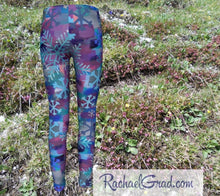 Load image into Gallery viewer, Mom and Me Matching Leggings Snowflakes by Artist Rachael Grad back