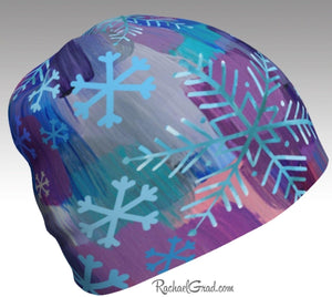 Hat Snowflake Art Pattern Hats Beanie Women Colorful Hats for Her, Winter Gifts by Artist Rachael Grad