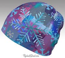 Load image into Gallery viewer, Winter Hat Snowflakes, Colourful Toque Women, Kids Beanie by Artist Rachael Grad