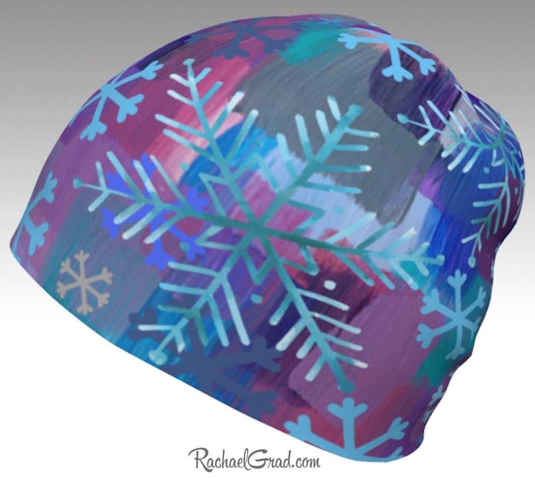 Winter Hat Snowflakes, Colourful Toque Women, Kids Beanie by Artist Rachael Grad