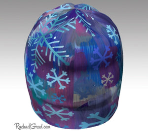Winter Hat Colorful Snowflakes Art Beanie Toque by Toronto Artist Rachael Grad