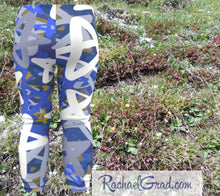 Load image into Gallery viewer, Star Leggings for Babies, Hanukkah Gift for Baby, Blue White Stars Tights, Chanukah Gifts Pants, Star Leggings for Toddlers Clothes Chanukah by Artist Rachael Grad back