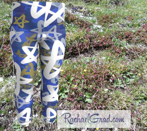 Hanukkah Gifts for Mom, Mommy and Me Matching Leggings Tights, Mom and Daughter Outfit by Canadian Artist Rachael Grad 