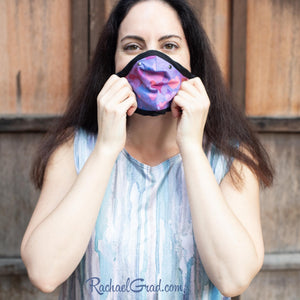 heart face mask by Canadian artist Rachael Grad