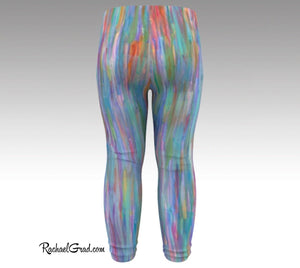 Turquoise Baby Leggings, Teal Baby Tights Art by Artist Rachael Grad back view