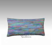 Load image into Gallery viewer, Turquoise Blue Red Lines Long Pillowcase 24 x 12, Artist Rachael Grad