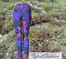 Load image into Gallery viewer, Hearts Yoga Leggings for Women, Valentines Gift for Her by Artist Rachael Grad