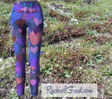 Load image into Gallery viewer, Heart Art Tights Gifts, Valentine Art Pants, Ladies Workout Leggings, Yoga Clothes by Artist Rachael Grad