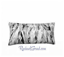 Load image into Gallery viewer, White and Black Pillow Long by Toronto Artist Rachael Grad back