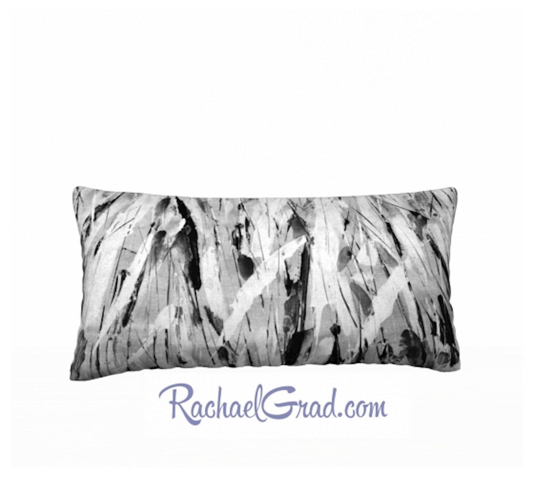 White and Black Pillow Long by Toronto Artist Rachael Grad front