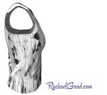 Load image into Gallery viewer, White and Black Fitted Tank Top with Art by Toronto artist Rachael Grad side view