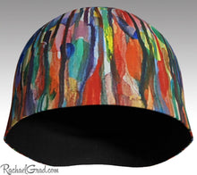 Load image into Gallery viewer, Winter Hat Beanie with Colorful Stripes Toque Women, Kids Beanie Hat Multicolor Art Hats Beanie Women Colorful Hats for Her, Winter Gifts by Toronto Artist Rachael Grad front view