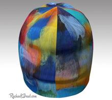Load image into Gallery viewer, Winter Hat Rainbow Colourful Toque Women, Kids Beanie Hat Multicolor Art Pattern Hats Beanie Women Colorful Hats for Her, Winter Gifts LGTBQ by Artist Rachael Grad top back view