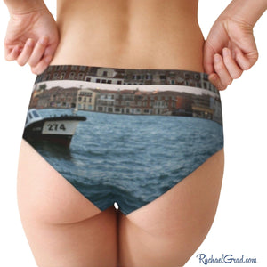 Women's Briefs - Venice Giudecca Island and Vaporetto Boat-Cheeky Briefs-Canadian Artist Rachael Grad