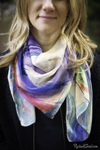 Load image into Gallery viewer, Yellow Abstract Art Scarf by Artist Rachael Grad on model