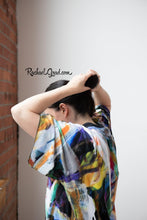 Load image into Gallery viewer, Abstract Art Kimono Robe | Art Robes for Women | Black Kimono Bathrobe | Black Robe | Original Black Abstract Art | Brides Kimono Robes Rachael Grad Artist