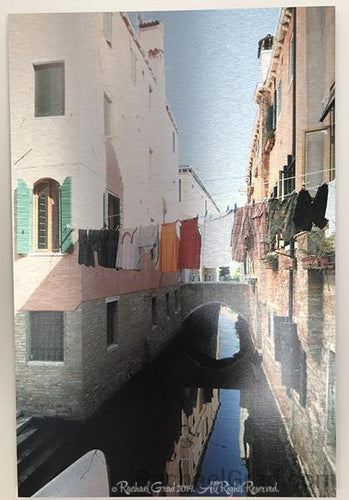 Laundry Lines, Dorsoduro, Venice, Italy Ink on Metal Limited Edition Print, 16