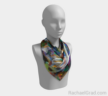 Load image into Gallery viewer, Abstract Scarf 1 Square Brushstrokes-Square Scarf-rachaelgrad-rachaelgrad artsy abstract colorful artwork multicolor