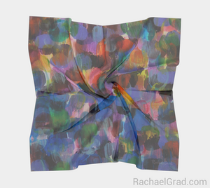 Dot Series 1 Blues Square Scarf-Square Scarf-rachaelgrad-rachaelgrad artsy abstract colorful artwork multicolor