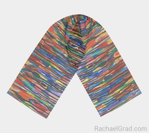 Fluid Long Scarf Bright Colours 2-Long Scarf-rachaelgrad-rachaelgrad artsy abstract colorful artwork multicolor