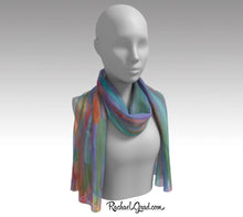 Load image into Gallery viewer, Turquoise Scarf | Abstract Art Scarves for Women | Colorful Teal Scarf | Color Art Scarves by Toronto Artist Rachael Grad