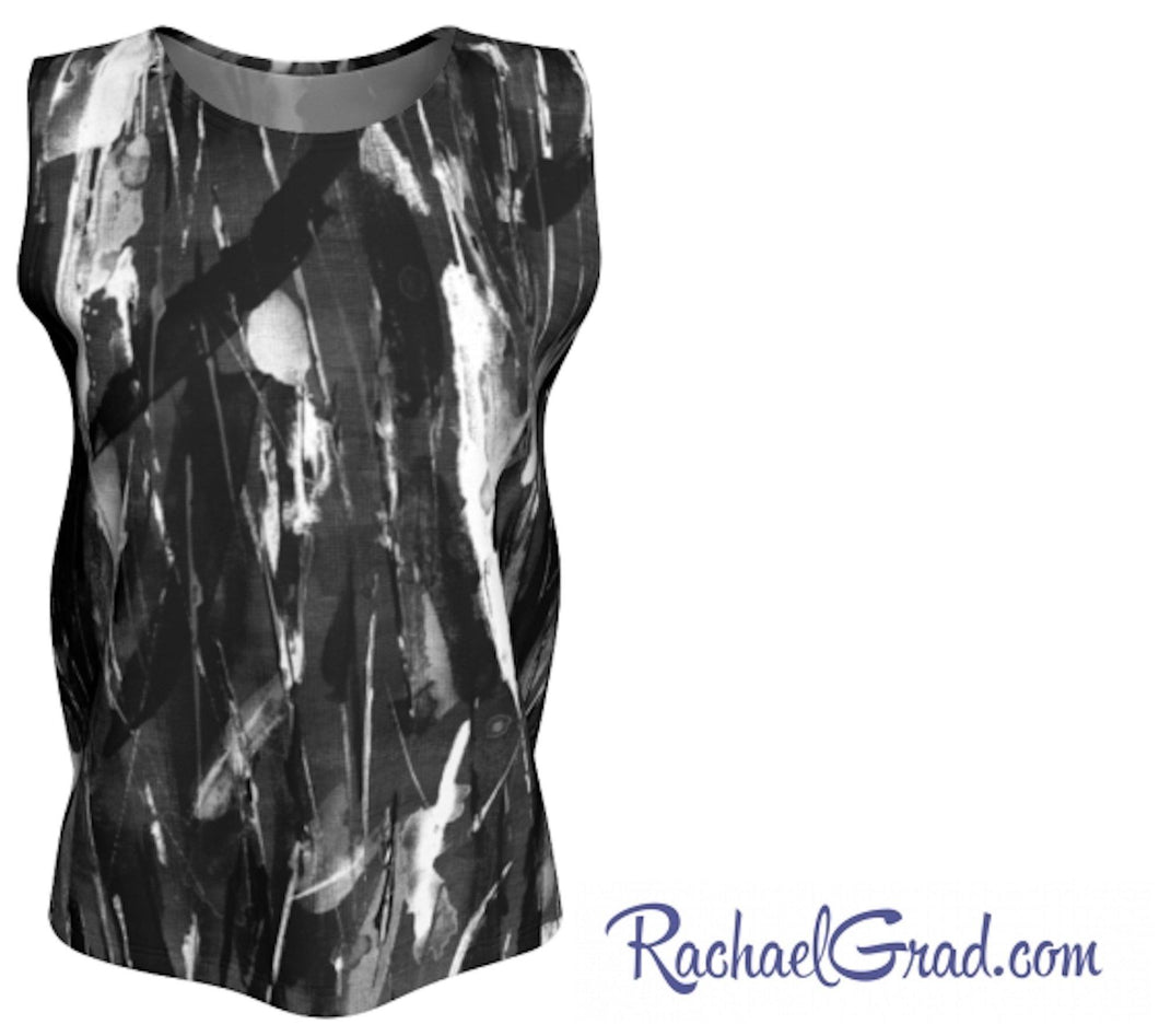 black and white tank top by Toronto Artist Rachael Grad front 