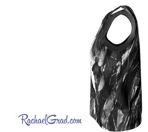 black and white tank top by Toronto Artist Rachael Grad side view