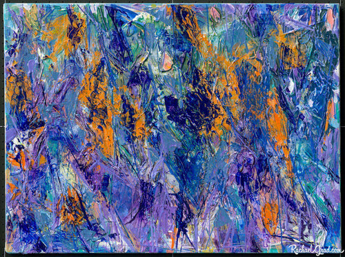 Blue Orange Abstract Painting-Original Art-Canadian Artist Rachael Grad