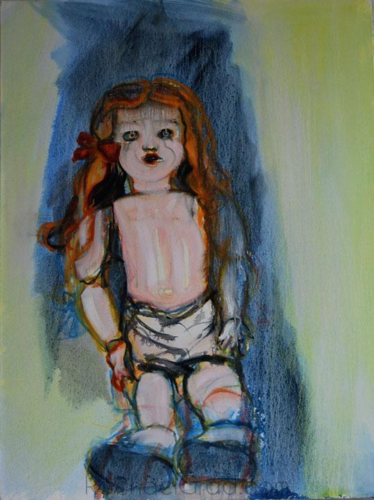 Creepy Doll Painting-Portfolio-Canadian Artist Rachael Grad