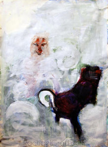Dog and Demon, Acrylic on Paper Painting, 2010 Rachael Grad art