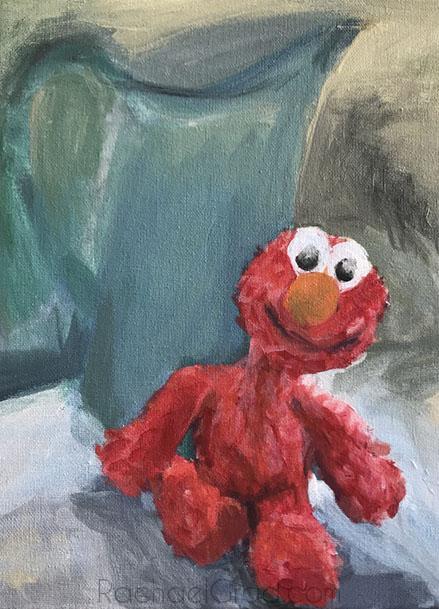 Elmo Still Life, Acrylic on Canvas Painting, 2018 Rachael Grad Art Artist