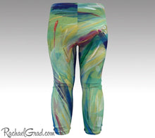 Load image into Gallery viewer, green baby leggings by toronto artist Rachael Grad chloe style tights back view 