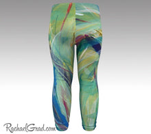 Load image into Gallery viewer, green baby leggings by toronto artist Rachael Grad chloe style tights back view baby tights