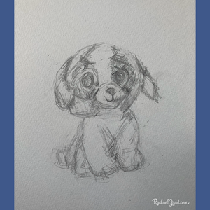 Beanie Boo Dog Drawing by Artist Rachael Grad