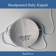 Load image into Gallery viewer, inside of baby kippah handpainted by Canadian artist Rachael Grad