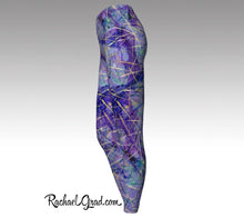 Load image into Gallery viewer, Purple Printed Leggings | Art Yoga Tights by Artist Rachael Grad