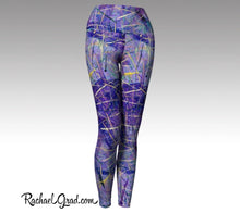 Load image into Gallery viewer, Purple Fitness Wear | Workout Wear for Women| Ladies Pants Art by Artist Rachael Grad