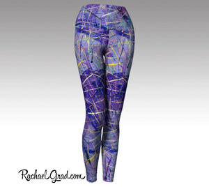 Purple Fitness Wear | Workout Wear for Women| Ladies Pants Art by Artist Rachael Grad