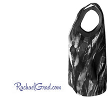 Load image into Gallery viewer, loose tank top with black and white art by Toronto artist Rachael Grad side view