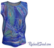 Load image into Gallery viewer, Tank Top Loose Fit with Blue Green Abstract Art by Artist Rachael Grad
