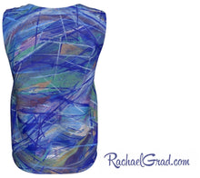 Load image into Gallery viewer, Tank Top Loose Fit with Blue Green Abstract Art by Toronto Artist Rachael Grad