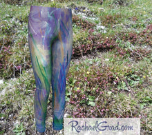 Load image into Gallery viewer, Maia Kids Leggings in Blue and Purple by Toronto Artist Rachael Grad made in Canada